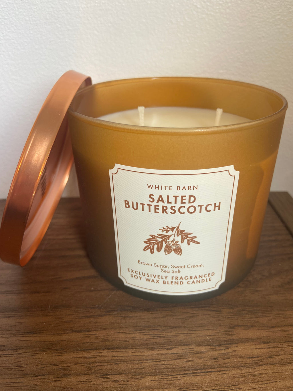 Bath & body works salted butterscotch 3 wick candle