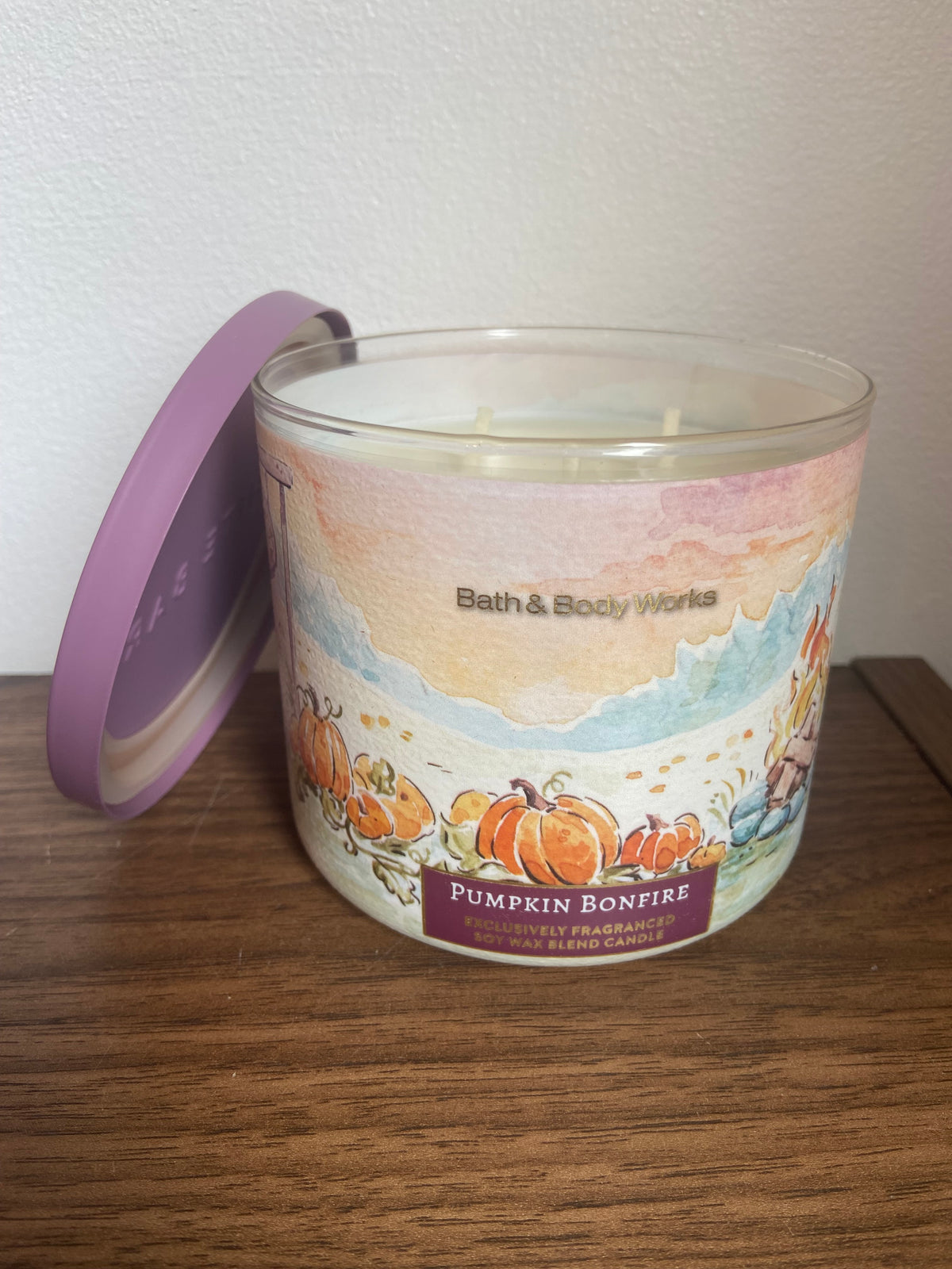 Bath & body works pumpkin bonfire 3 wick candle