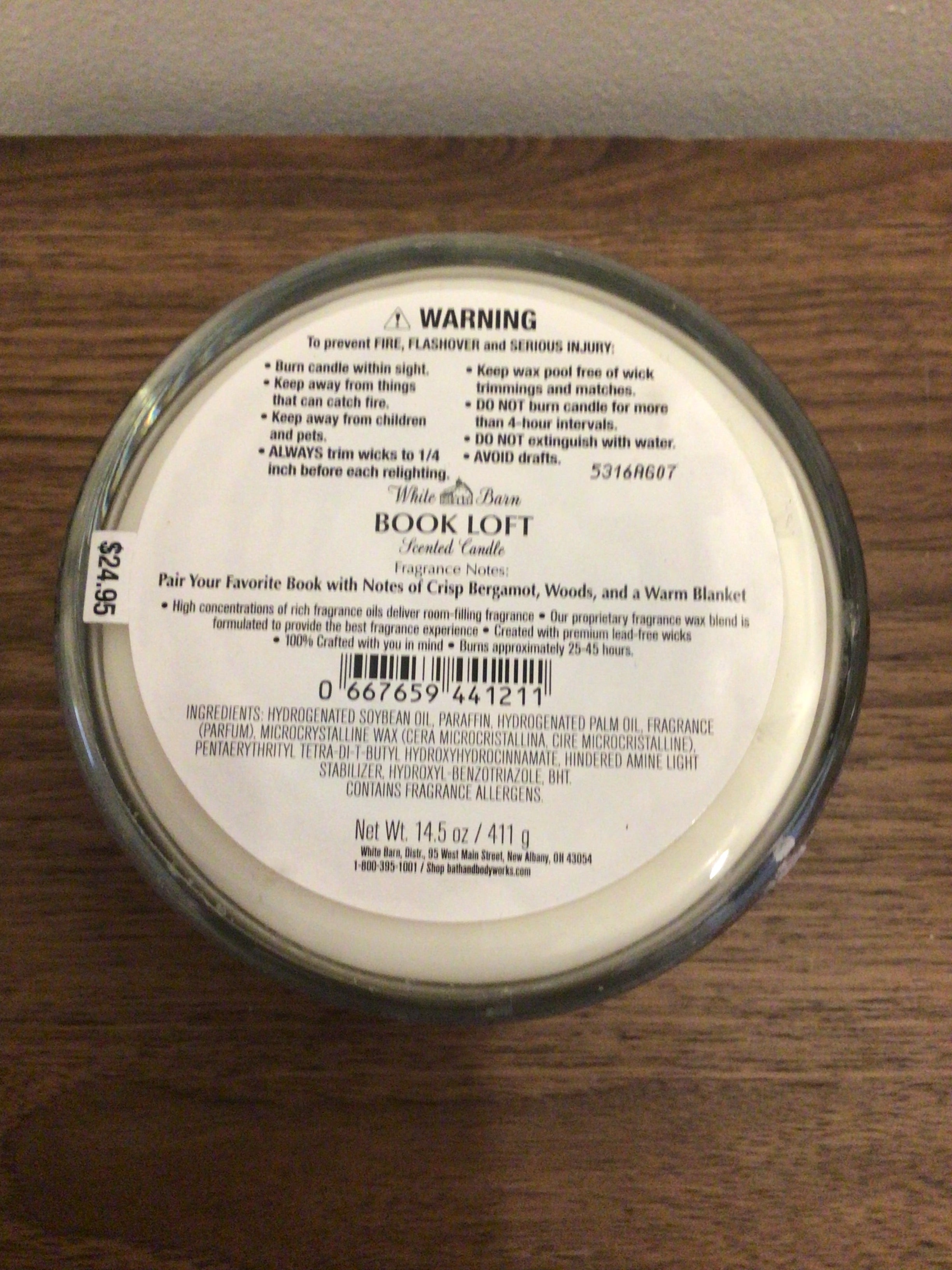 Bath & Body Works Book loft 3 wick candle