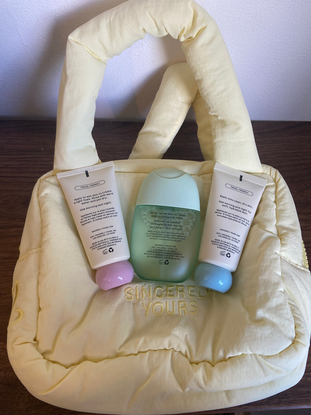 Sincerely Yours by Salish Matter mini set - bag, moisturiser, cleanser, facial spray