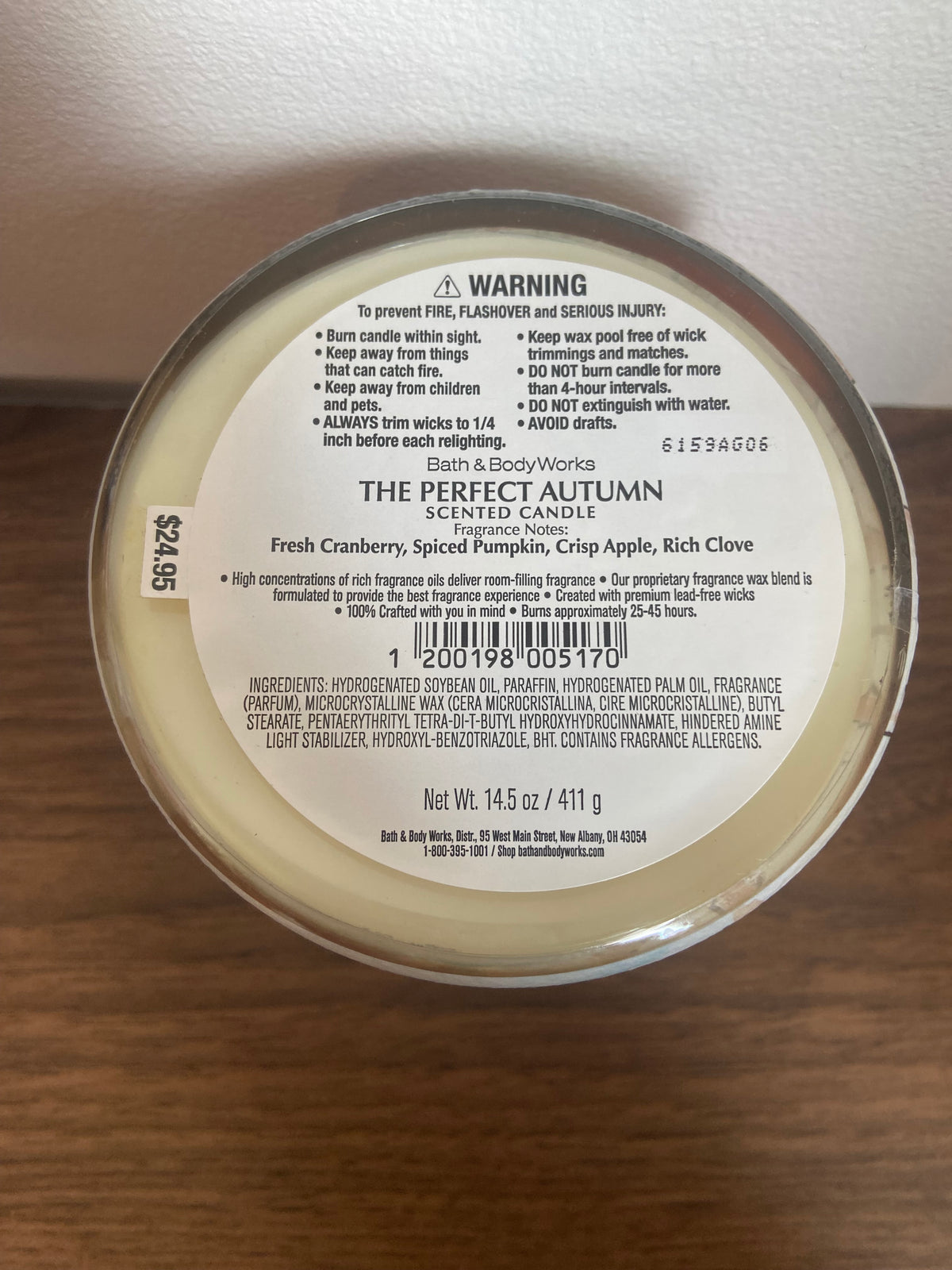 Bath & body works The perfect autumn 3 wick candle