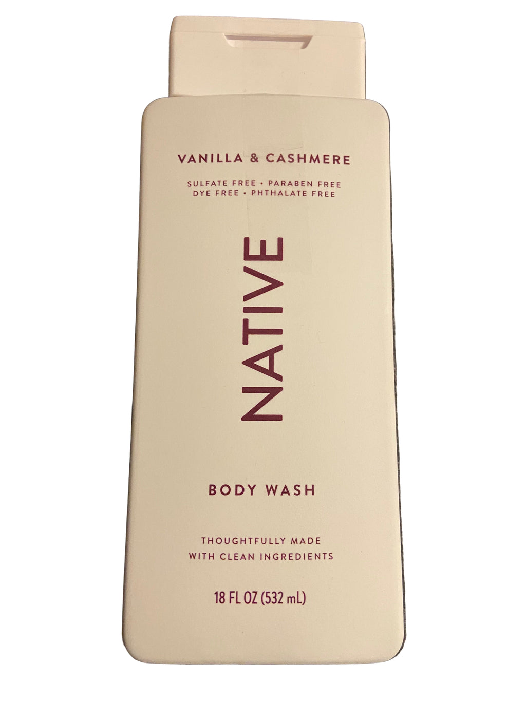 Native vanilla and cashmere body wash