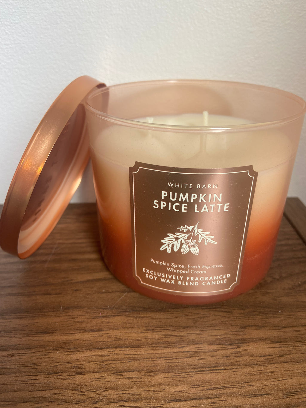 Bath & body works pumpkin spice latte 3 wick candle