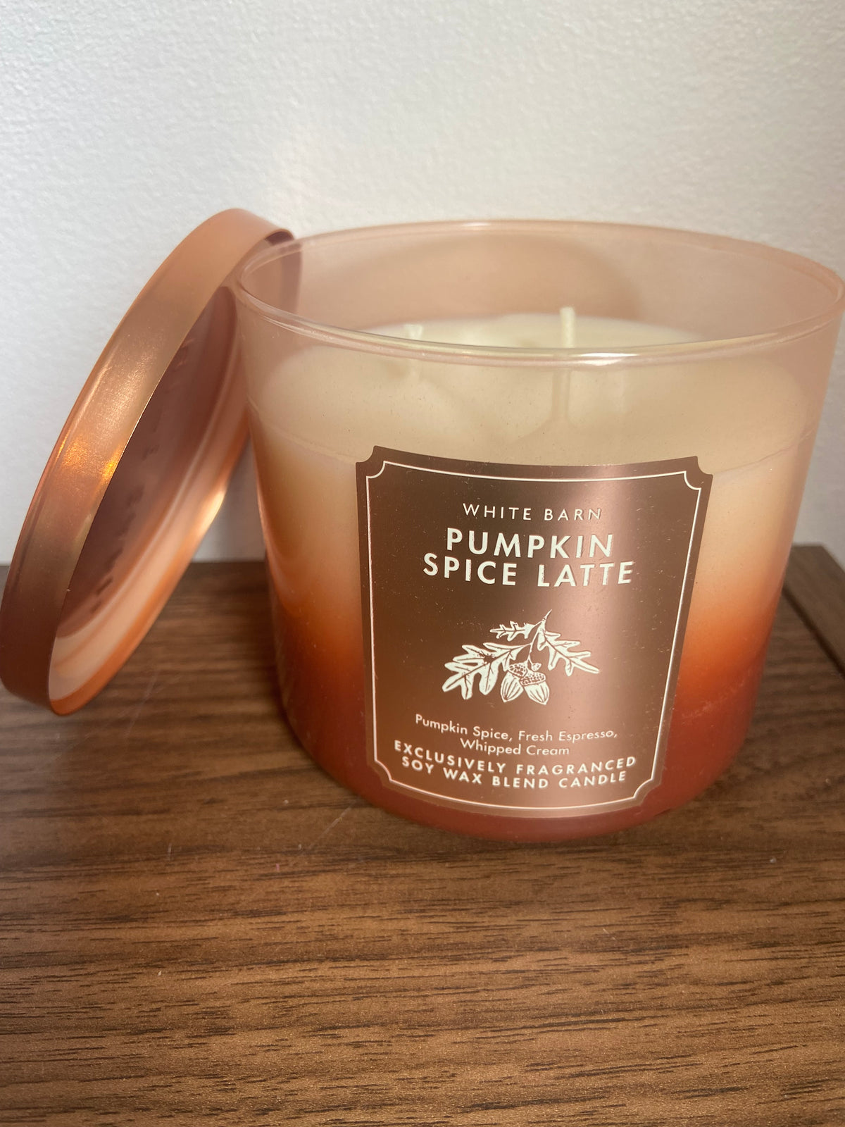Bath & body works pumpkin spice latte 3 wick candle