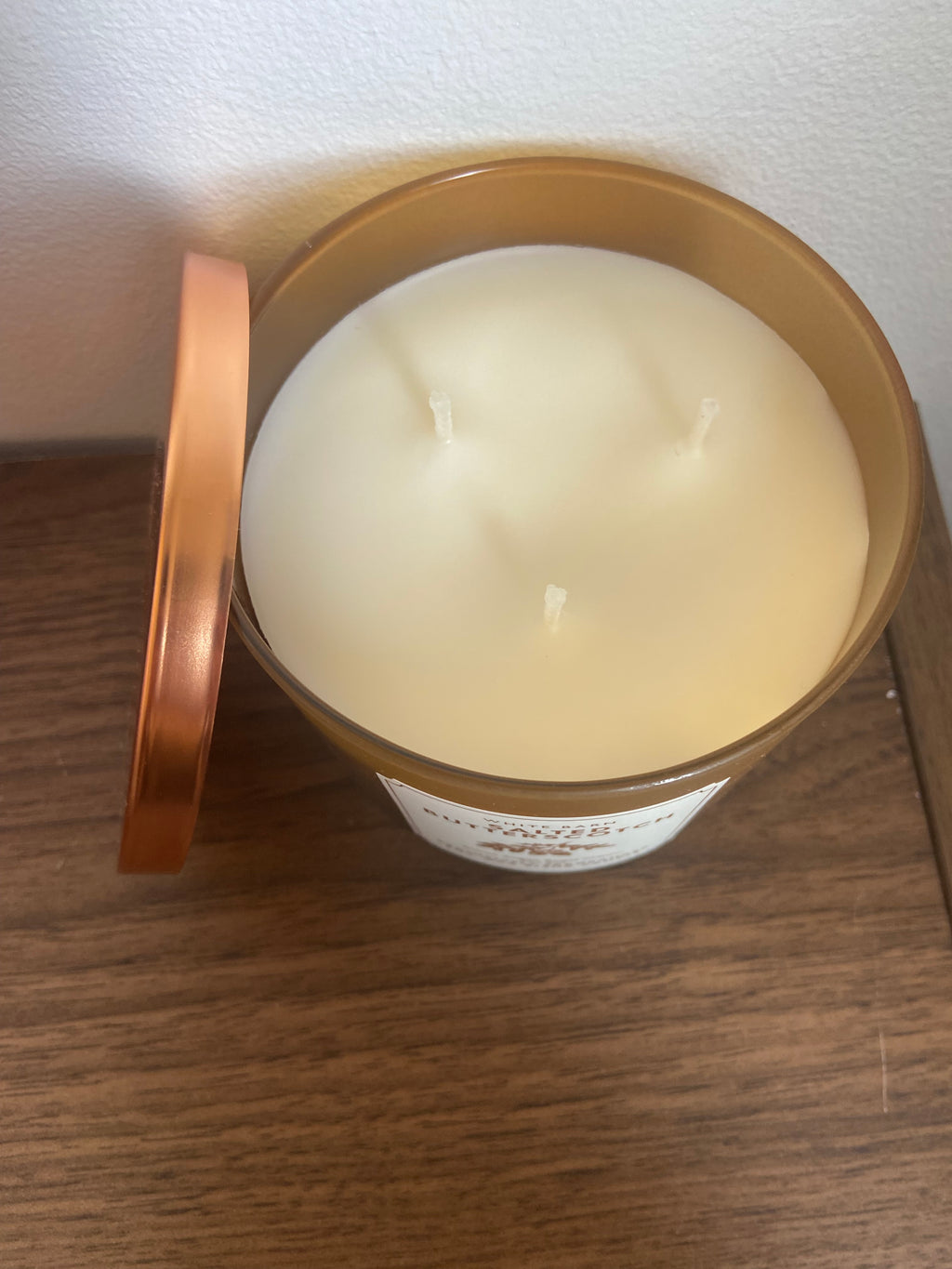 Bath & body works salted butterscotch 3 wick candle