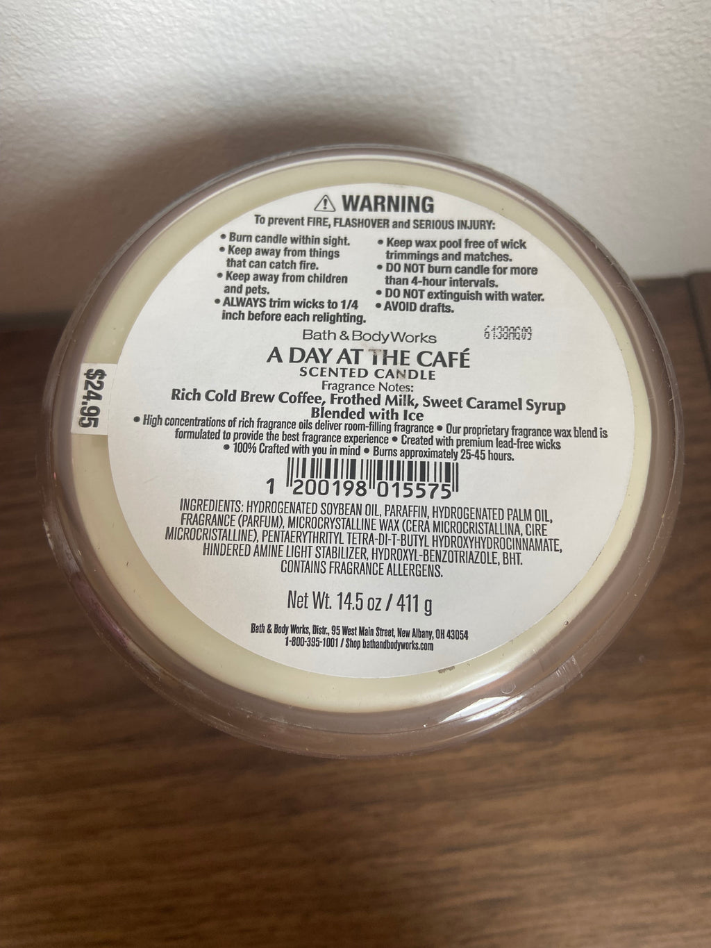 Bath & body works A day at the cafe 3 wick candle