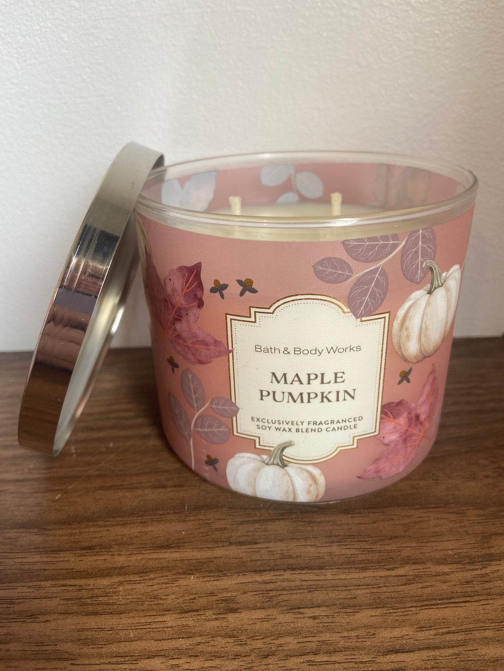 Bath & body works maple pumpkin 3 wick candle