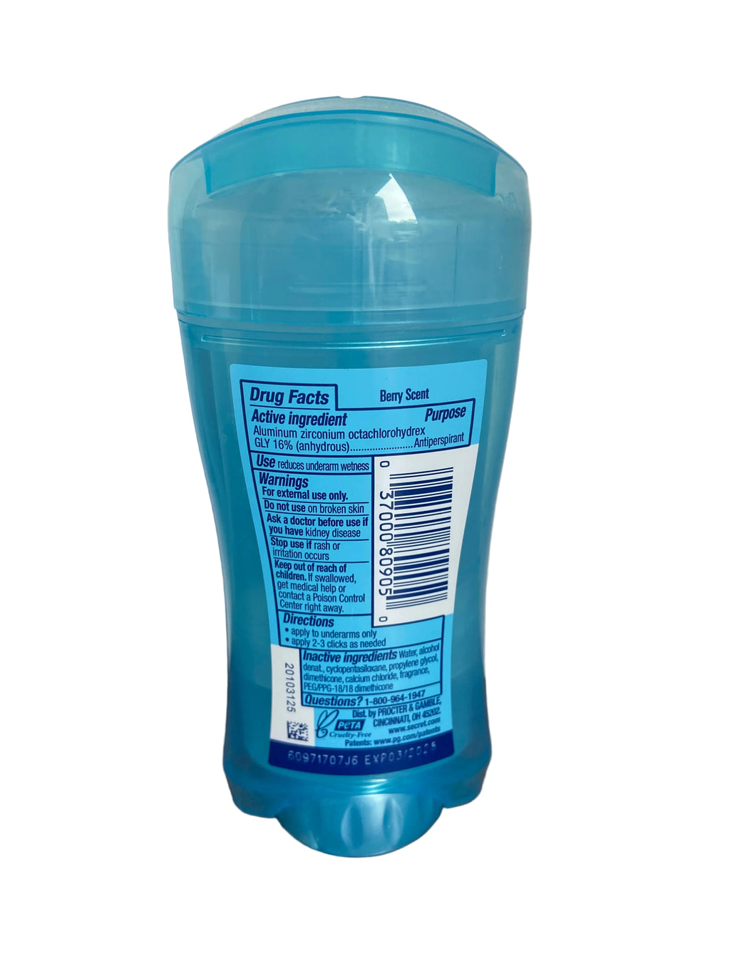 Secret clear gel deodorant refreshing berry