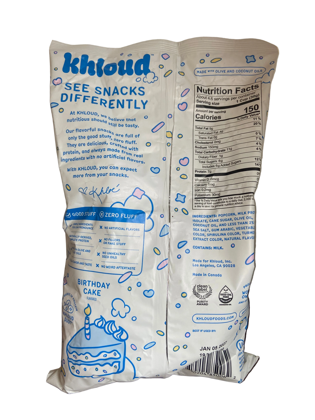 Khloud birthday cake protein popcorn