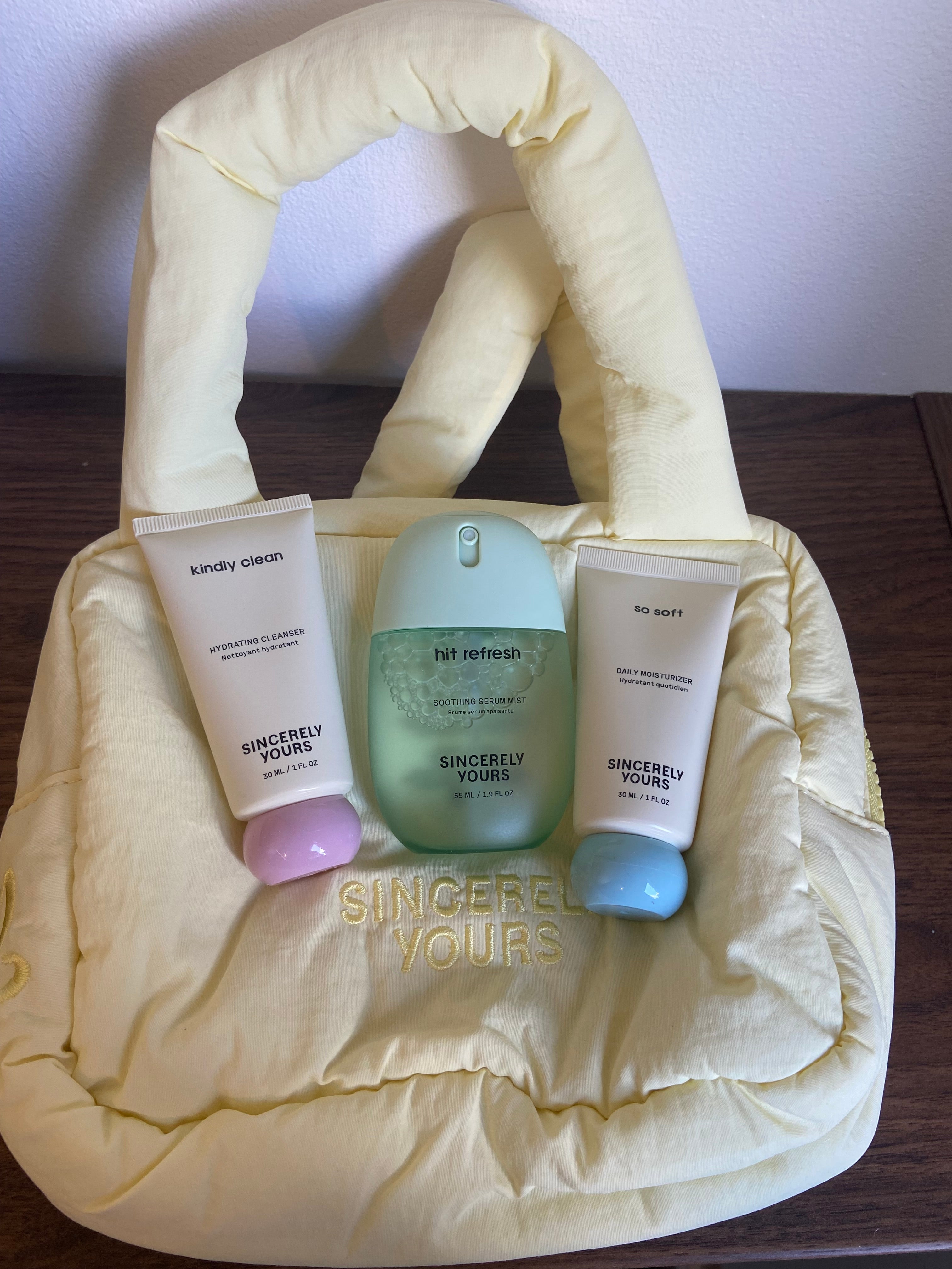 Sincerely Yours by Salish Matter mini set - bag, moisturiser, cleanser, facial spray
