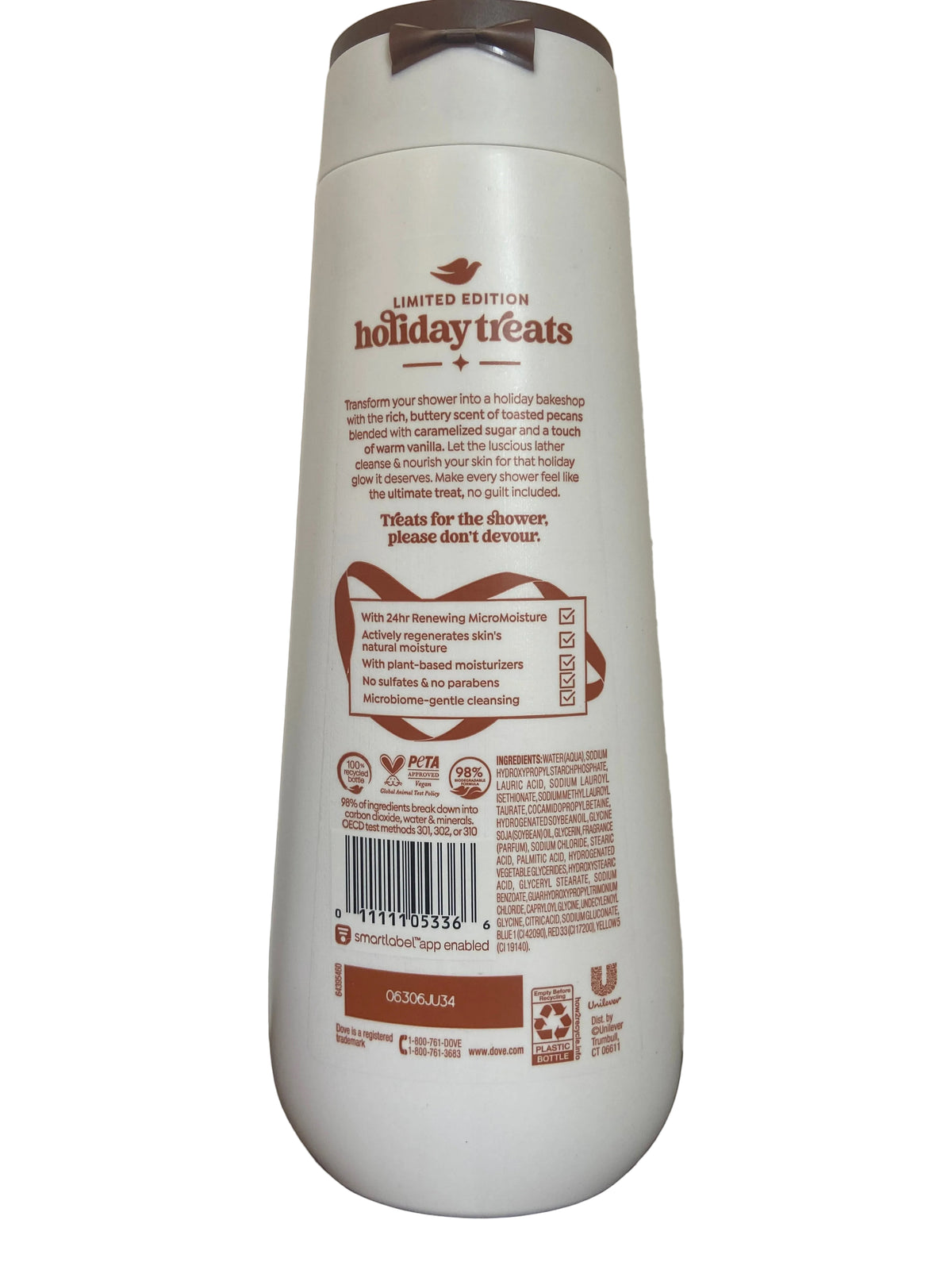 Dove pecan crunch body wash