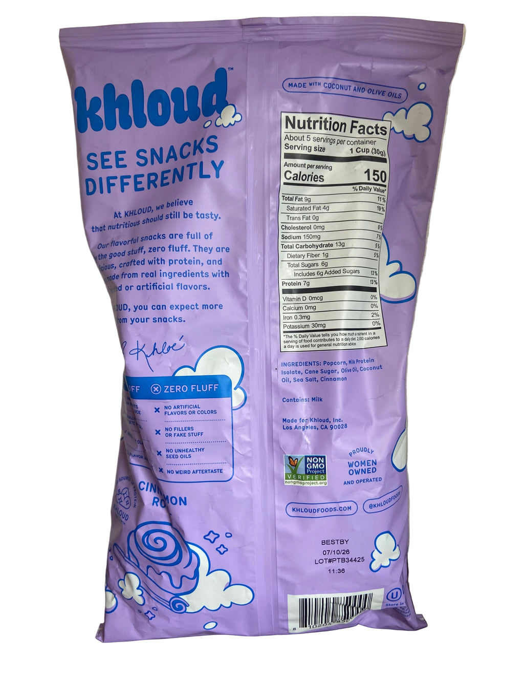 Khloud Cinnamon Roll Protein popcorn