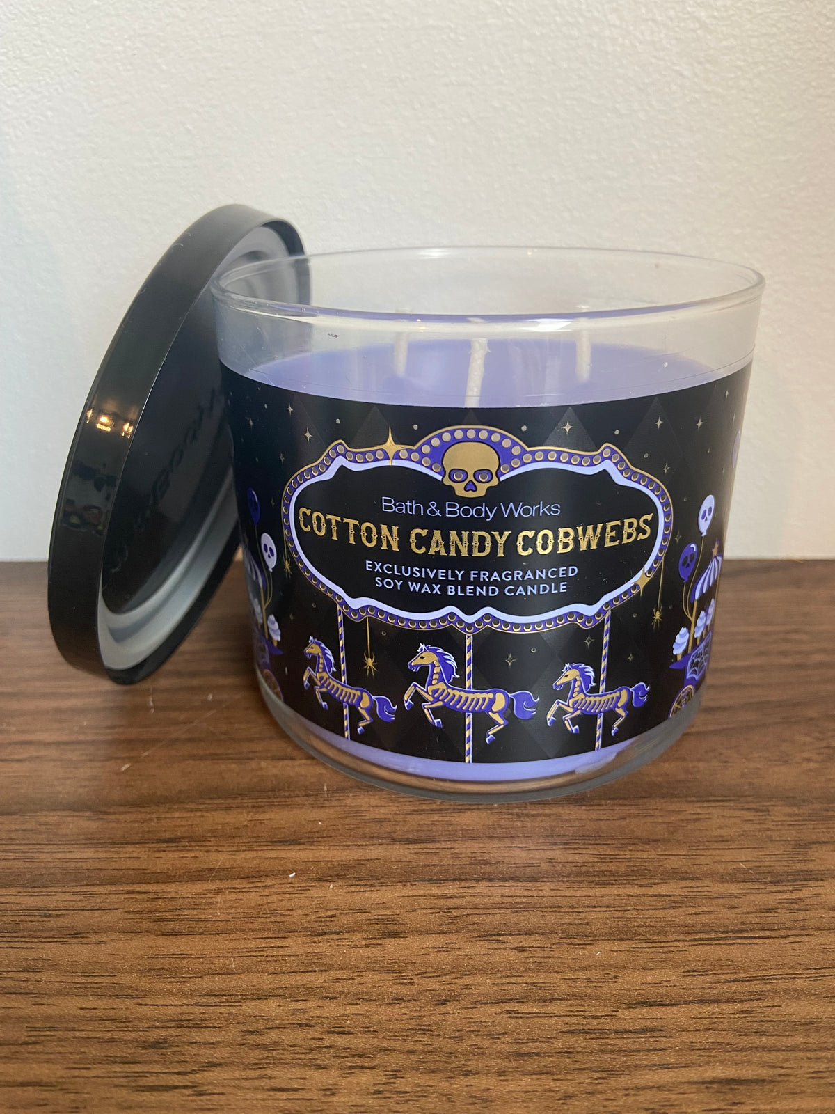 Bath & body works cotton Candy cobwebs 3 wick candle