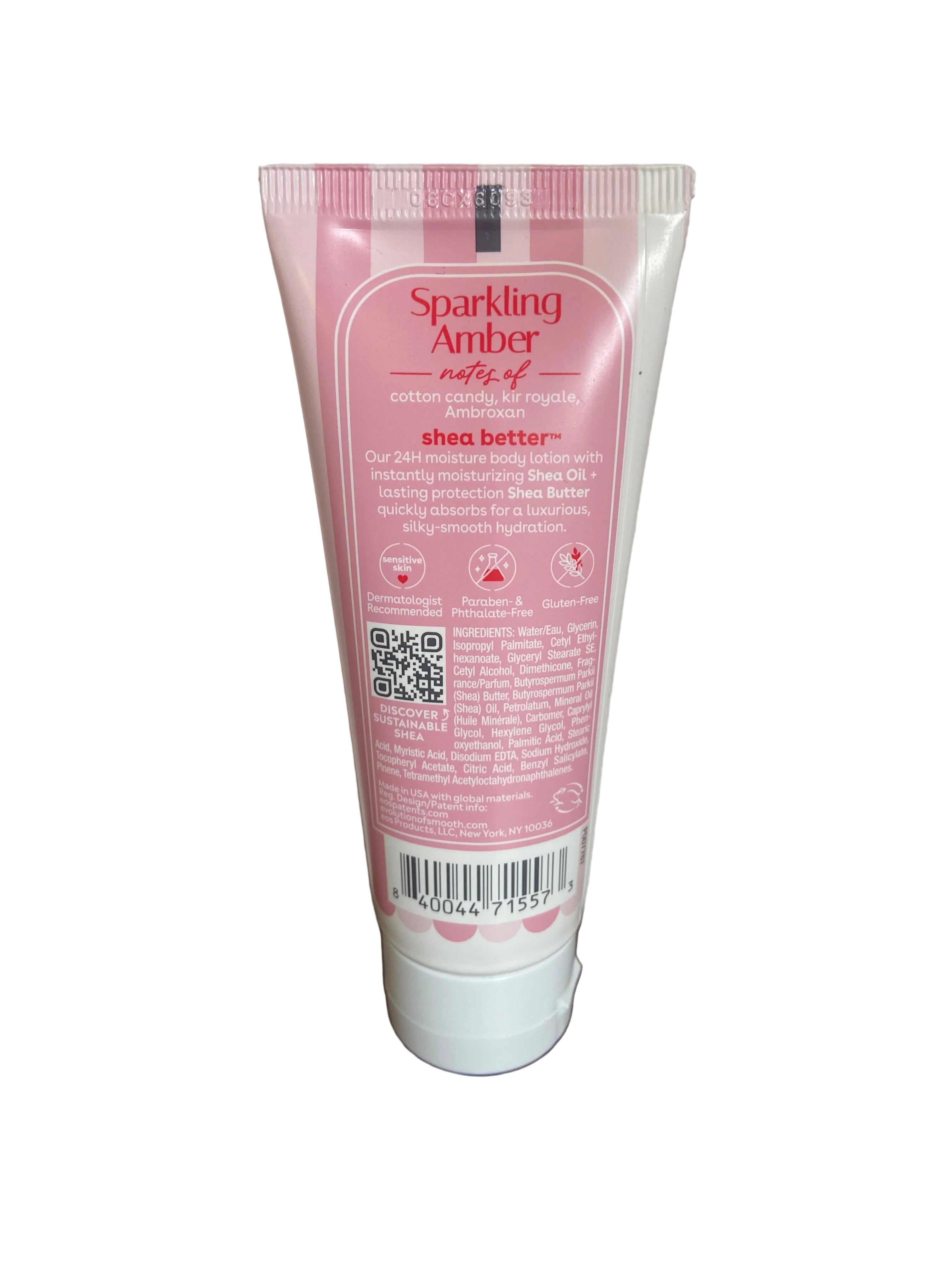 Eos sparkling amber travel size body lotion