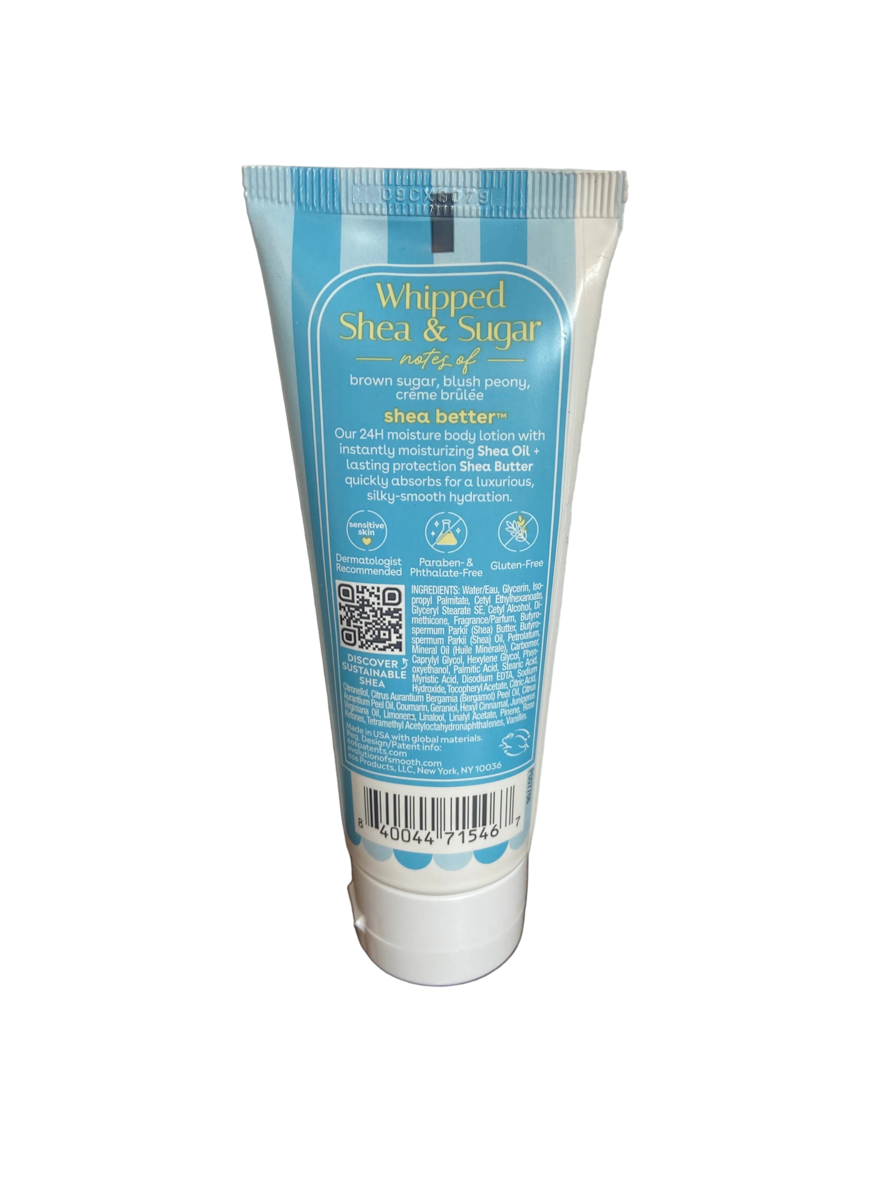 Eos whipped Shea and sugar travel size body lotion
