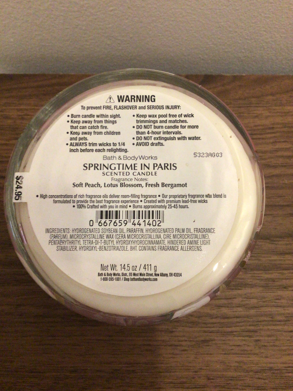 Bath & Body Works Springtime in Paris 3 wick candle