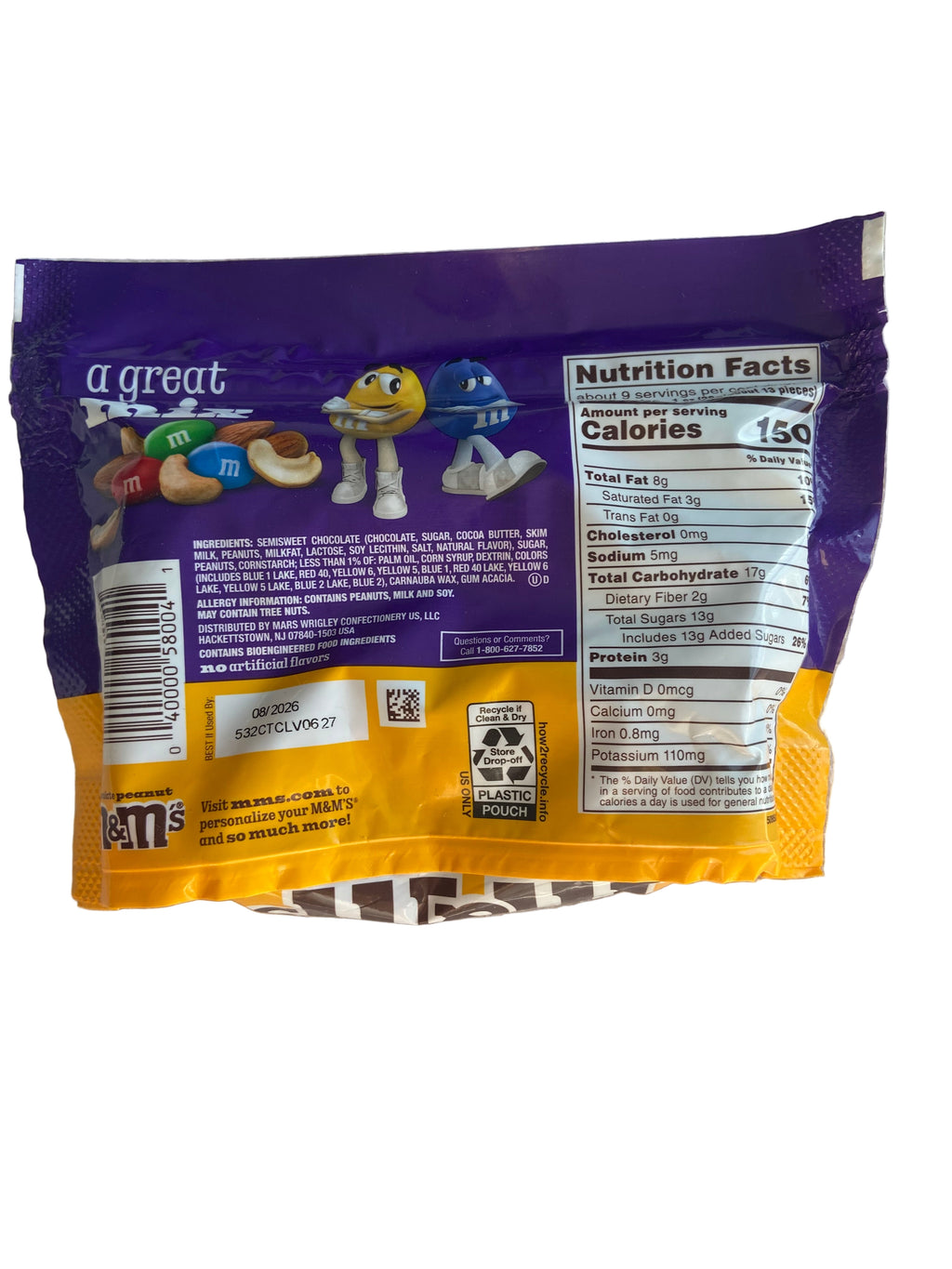 M&ms dark chocolate peanut 266g