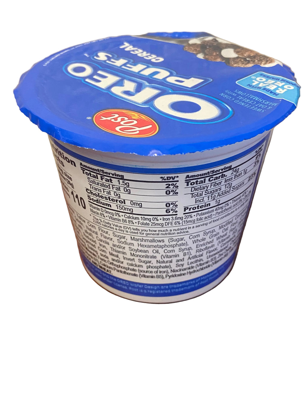Oreo Puffs cereal single serving cup