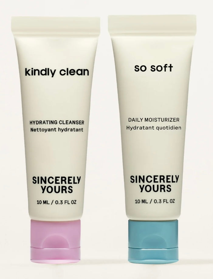 Sincerely yours travel size set - cleanser and moisturiser