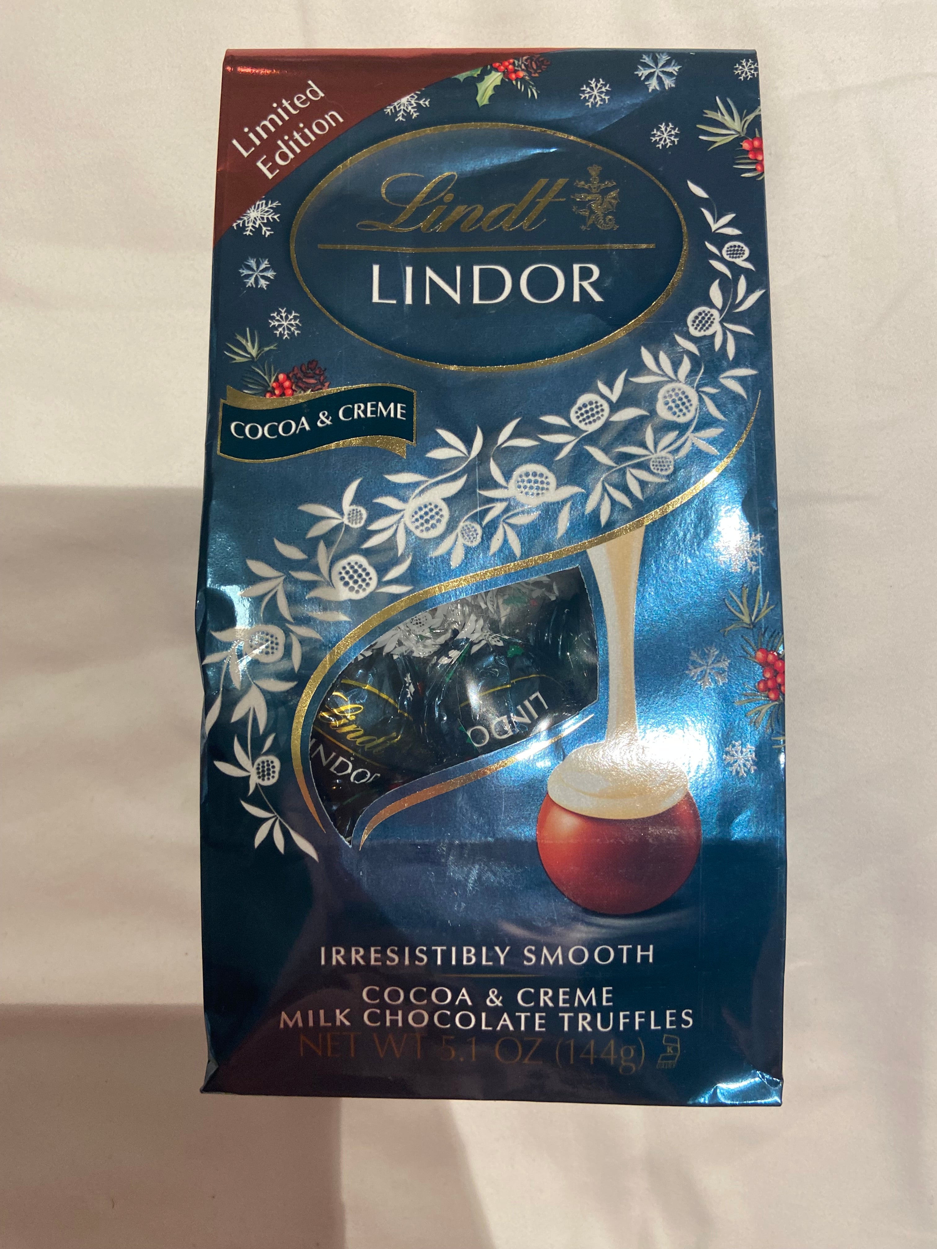 Lindor cocoa and creme chocolates